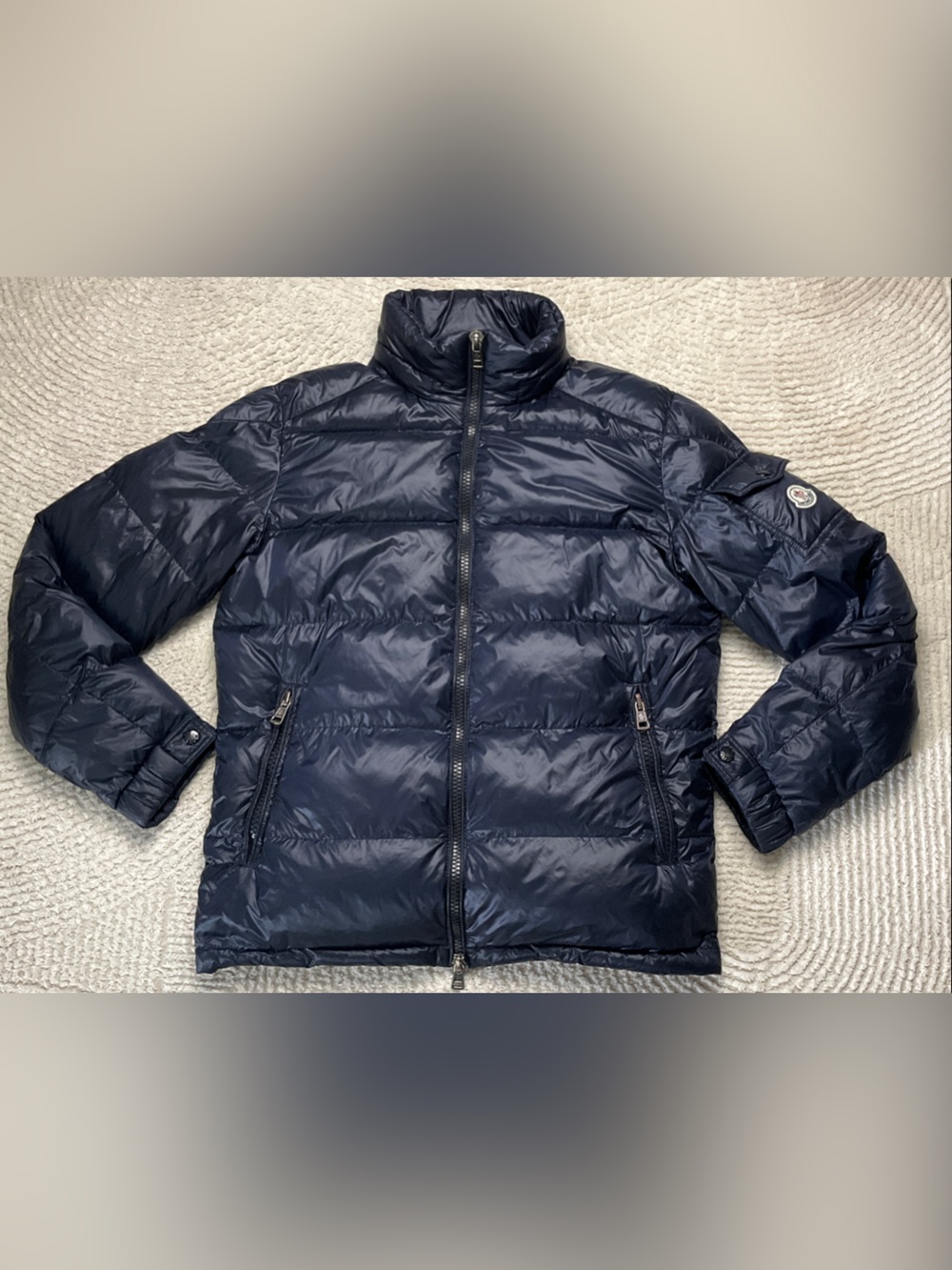 Moncler Edward Navy Quilted Puffer Jacket Size 3 M/L